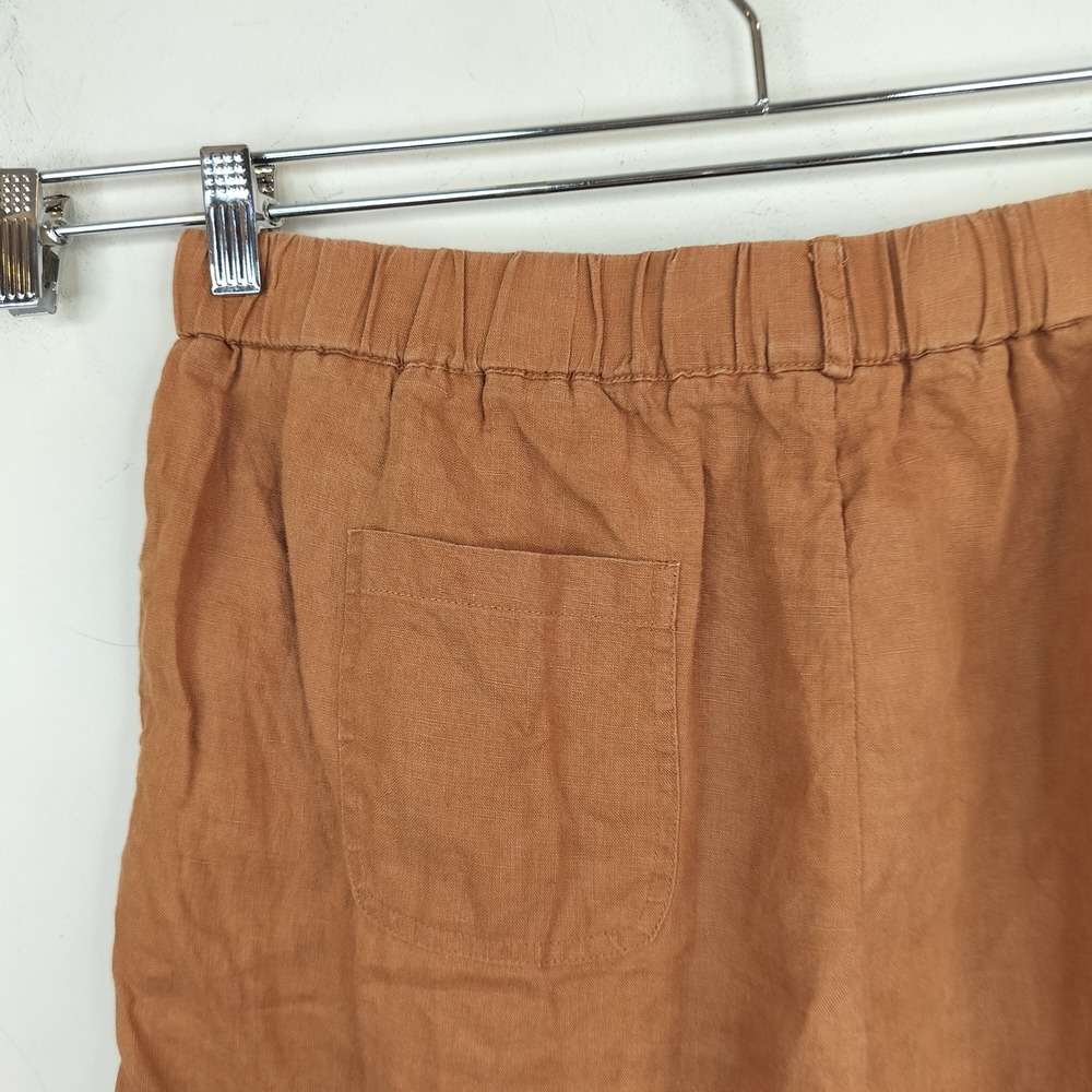 Quince European Linen Cropped Pants Womens Large Pull On High Waist Pockets - Picture 6 of 8